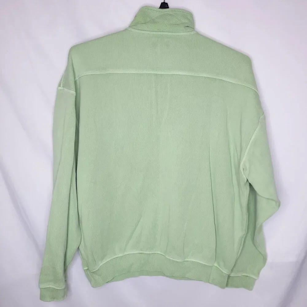 Tommy Bahama Sweater Mens Large Green 1/4 Zip Relax